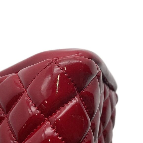 CHANEL Matelasse Mademoiselle Chain Boring Shoulder Patent Leather Red - Picture 9 of 15